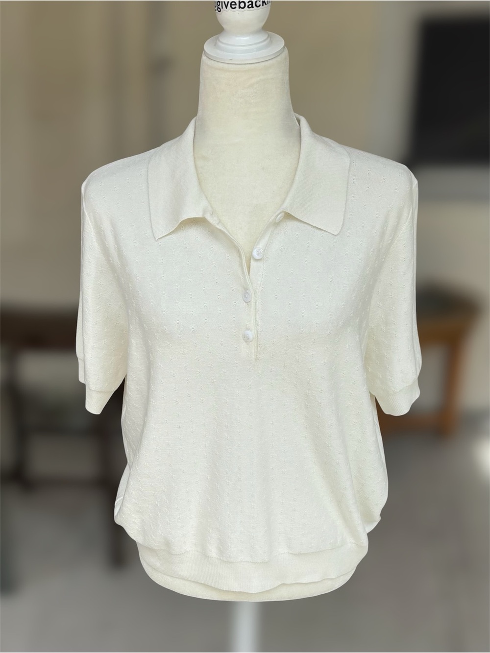 NWT IMNYC Isaac Mizrahi White Knit Polo Shirt Short Sleeve Size XL Made In Italy